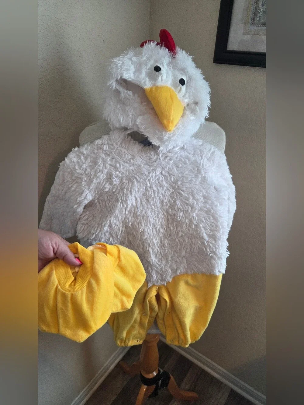 Kids Plush White & Yellow Chicken Costume 9/12 Months